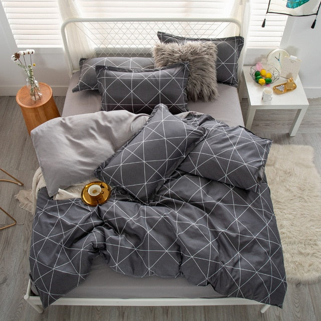 Nordic Simple Bedding Set Adult Duvet Cover Sets Bedclothes Bed Linen Sheet Single Double Queen King size Qulit Covers 240/220