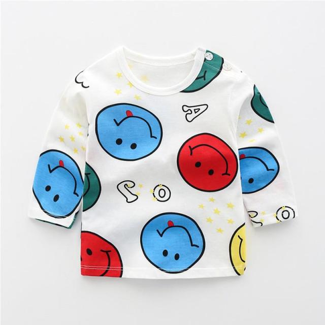 Baby Children's Clothing Cotton Long-sleeved T-shirt Korean Version Cute Tops Tee Underwear Soft Casual Bottoming Shirt