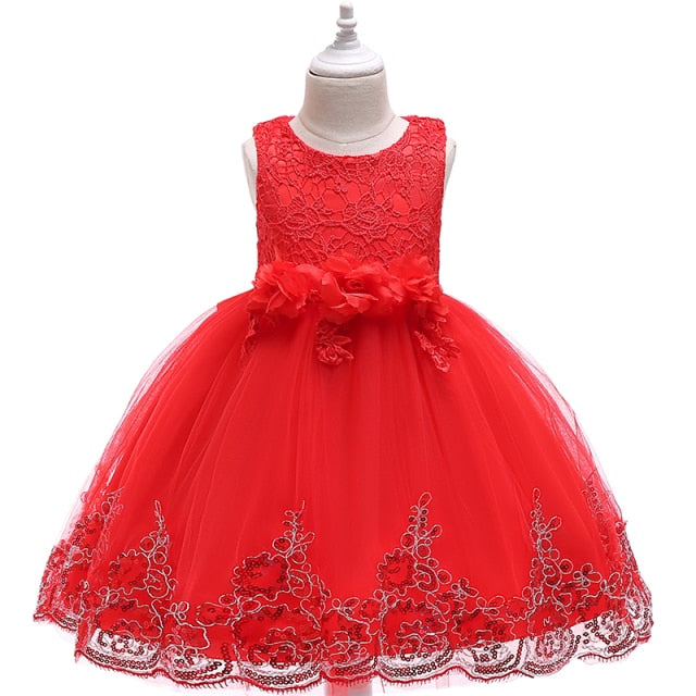 Girl Summer Lace Princess Dress Children Floral Gown Dresses For Girls Clothing Kids Birthday Party Tutu Custome Vestidos