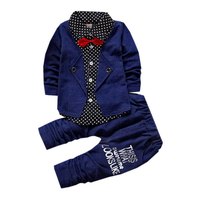 Clothing suit temperament boy bow tie accessories West jacket + pants Wedding flower girl 1-4 year fashion Quality child clothes