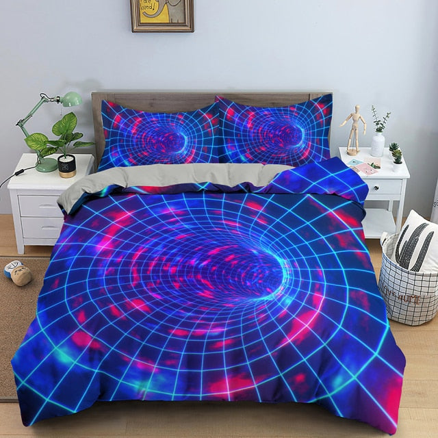 3D Duvet Cover Psychedelic Twin Bedding Set Luxury Quilt Cover With Zipper Closure 2/3pcs Queen Size Comforter Sets