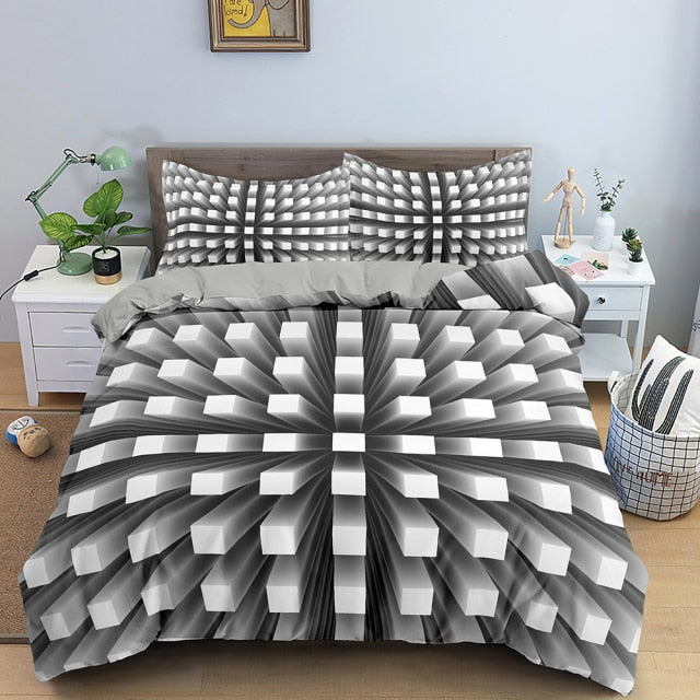 3D Duvet Cover Psychedelic Twin Bedding Set Luxury Quilt Cover With Zipper Closure 2/3pcs Queen Size Comforter Sets