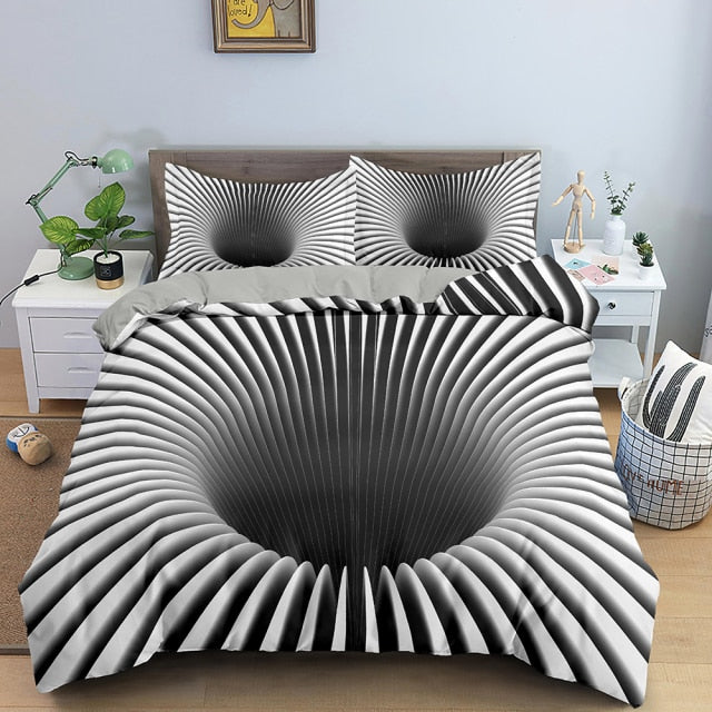 3D Duvet Cover Psychedelic Twin Bedding Set Luxury Quilt Cover With Zipper Closure 2/3pcs Queen Size Comforter Sets
