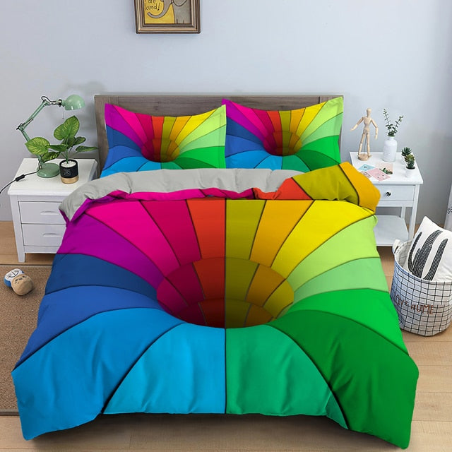 3D Duvet Cover Psychedelic Twin Bedding Set Luxury Quilt Cover With Zipper Closure 2/3pcs Queen Size Comforter Sets