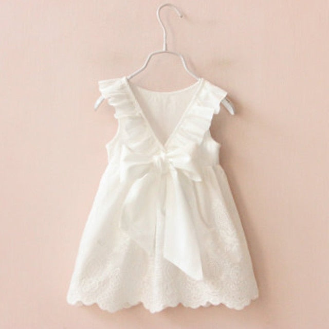 Dress Strap Hollow Embroidery Casual Sleeveless Party Princess Dress Baby Kids Girls Clothing