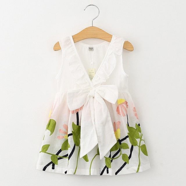 Dress Strap Hollow Embroidery Casual Sleeveless Party Princess Dress Baby Kids Girls Clothing