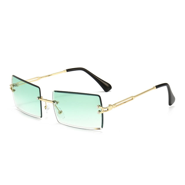 Sunglow Rimless Sunglasses Women 2021,Fashion Designer Square Sun Glasses,Summer Decorative Frameless Eyeglasses,Accessories