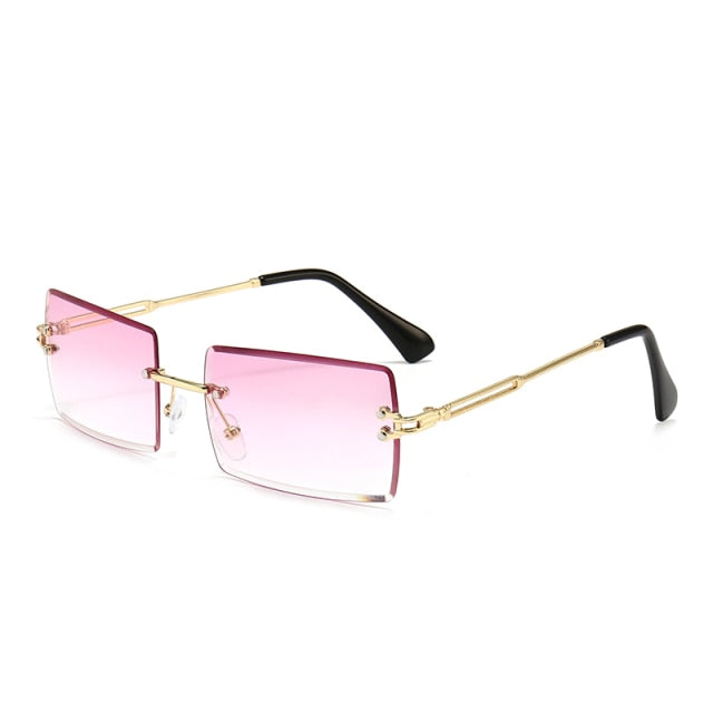 Sunglow Rimless Sunglasses Women 2021,Fashion Designer Square Sun Glasses,Summer Decorative Frameless Eyeglasses,Accessories