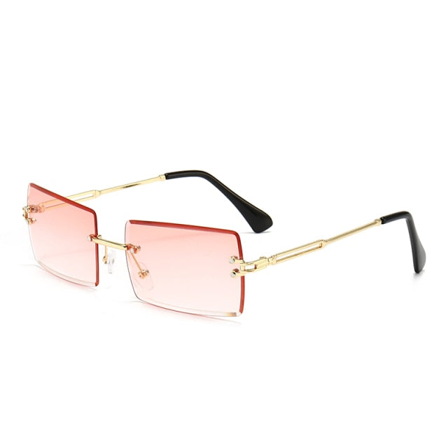 Sunglow Rimless Sunglasses Women 2021,Fashion Designer Square Sun Glasses,Summer Decorative Frameless Eyeglasses,Accessories