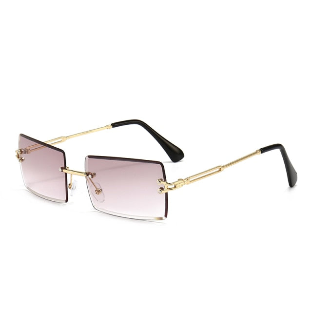 Sunglow Rimless Sunglasses Women 2021,Fashion Designer Square Sun Glasses,Summer Decorative Frameless Eyeglasses,Accessories