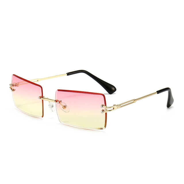 Sunglow Rimless Sunglasses Women 2021,Fashion Designer Square Sun Glasses,Summer Decorative Frameless Eyeglasses,Accessories