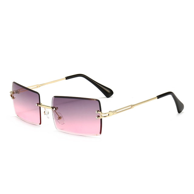 Sunglow Rimless Sunglasses Women 2021,Fashion Designer Square Sun Glasses,Summer Decorative Frameless Eyeglasses,Accessories