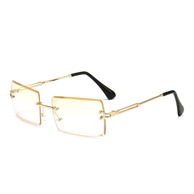 Sunglow Rimless Sunglasses Women 2021,Fashion Designer Square Sun Glasses,Summer Decorative Frameless Eyeglasses,Accessories