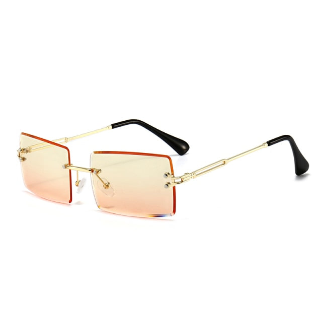 Sunglow Rimless Sunglasses Women 2021,Fashion Designer Square Sun Glasses,Summer Decorative Frameless Eyeglasses,Accessories