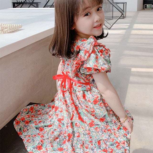 Dress Strap Hollow Embroidery Casual Sleeveless Party Princess Dress Baby Kids Girls Clothing