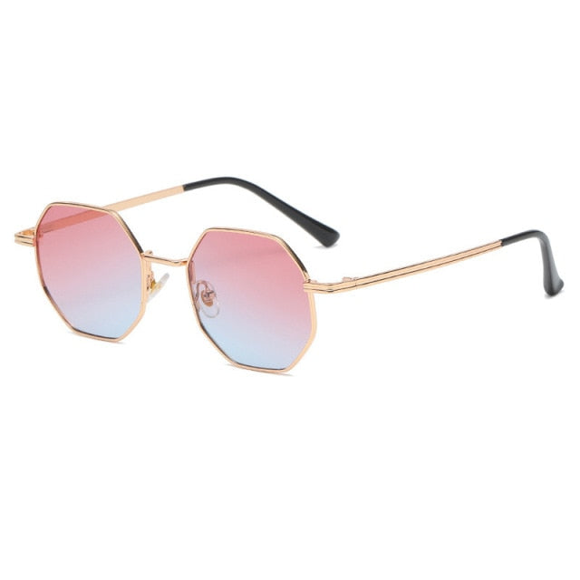 Luxury Square Sunglasses Men Women Fashion Small Frame Polygon Sun Glasses Metal Vintage Retro Brand Octagon Gafas De Sol