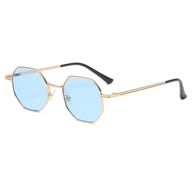 Luxury Square Sunglasses Men Women Fashion Small Frame Polygon Sun Glasses Metal Vintage Retro Brand Octagon Gafas De Sol