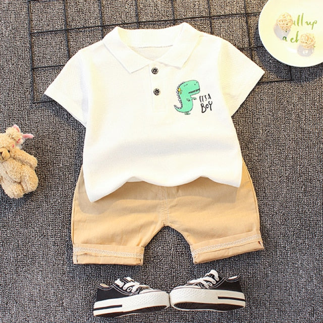 Children Baby Girls Custome Outfits Suits Boy Clothes Kids Toddler Boys Clothing Short T-Shirt + Pants Sets