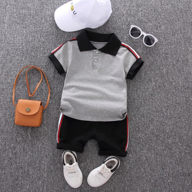 Children Baby Girls Custome Outfits Suits Boy Clothes Kids Toddler Boys Clothing Short T-Shirt + Pants Sets