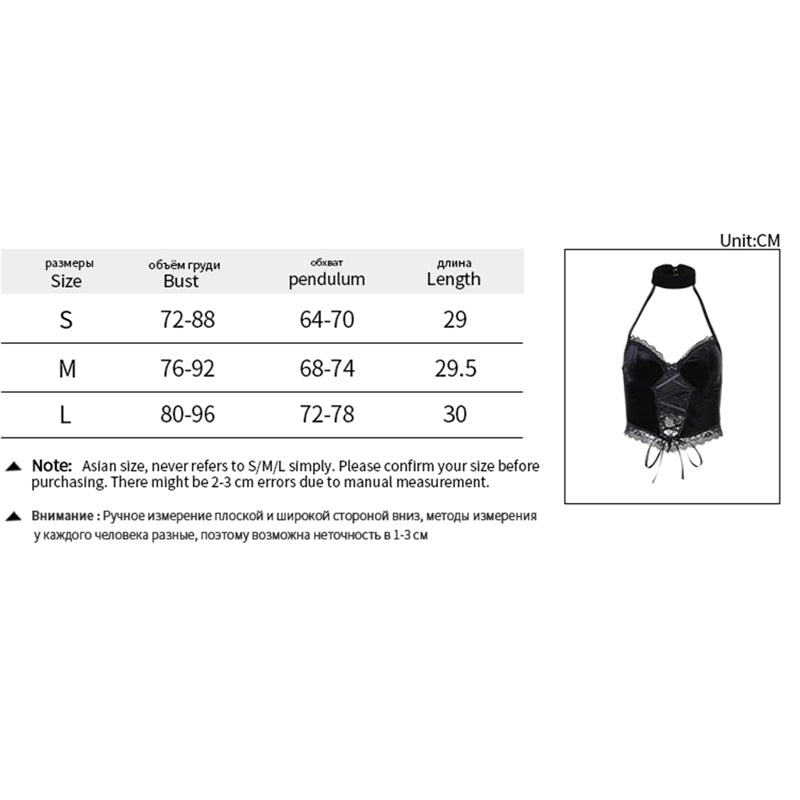 Gothic Grunge Corset Crop Top Vintage Women Lace Trim Black Cami Top Harajuku Retro Mini Vest Punk Style Emo Alt Clothes