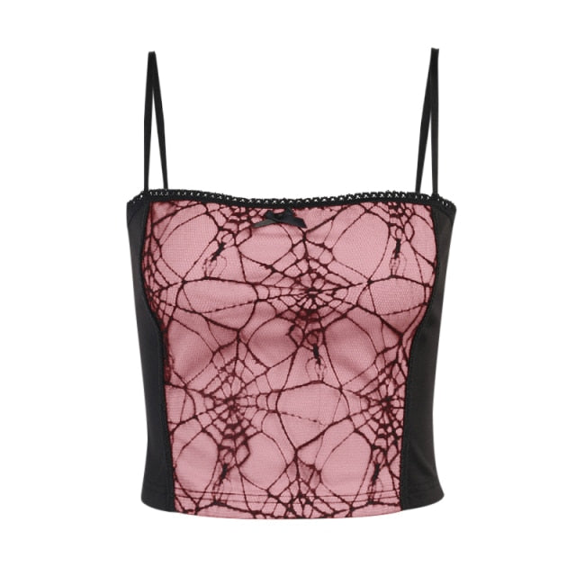 Gothic Grunge Corset Crop Top Vintage Women Lace Trim Black Cami Top Harajuku Retro Mini Vest Punk Style Emo Alt Clothes