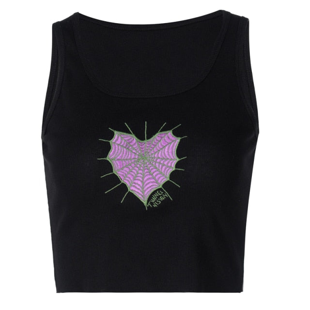 Gothic Grunge Corset Crop Top Vintage Women Lace Trim Black Cami Top Harajuku Retro Mini Vest Punk Style Emo Alt Clothes