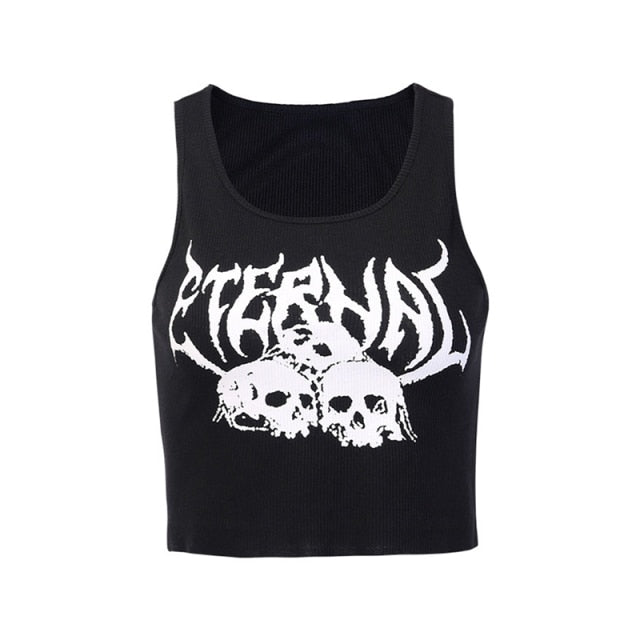 Gothic Grunge Corset Crop Top Vintage Women Lace Trim Black Cami Top Harajuku Retro Mini Vest Punk Style Emo Alt Clothes