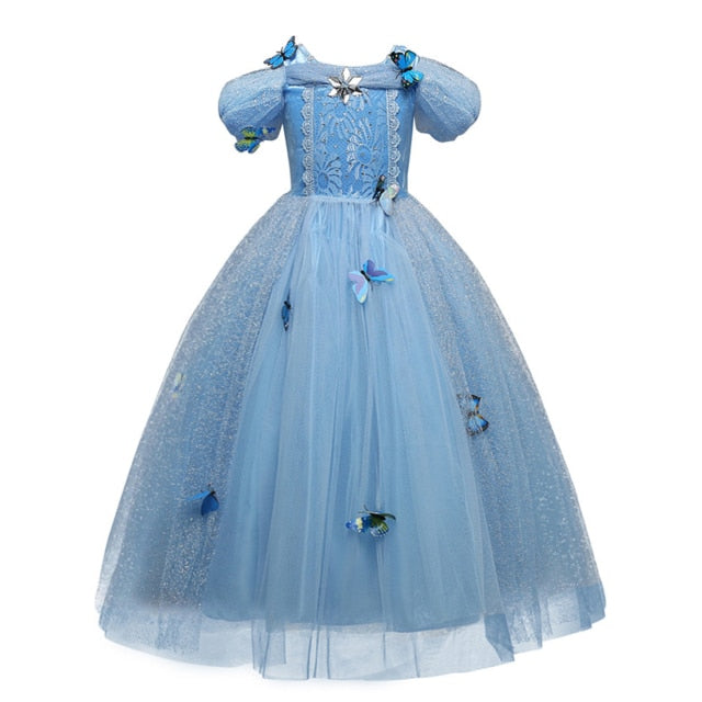 Fancy Girl Princess Dresses Beauty Belle Cosplay Costume Snow Christmas Halloween Princess Dress up Children Party Clothes