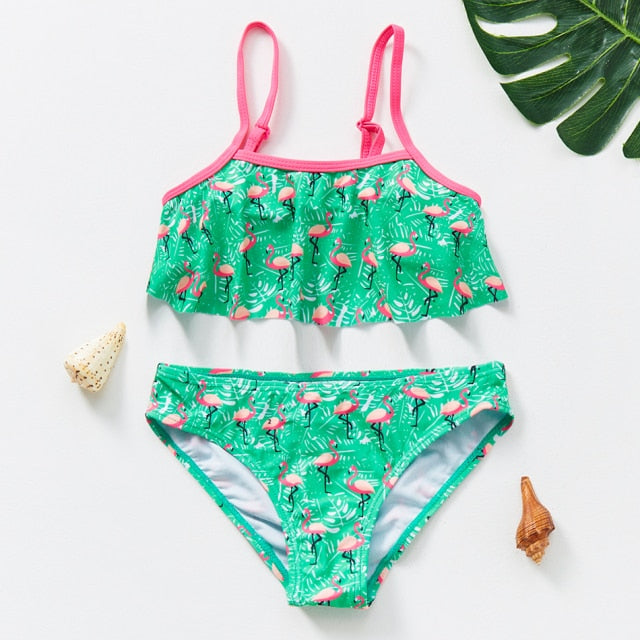 Swimwear Two Piece Flamingo Swimsuit Summer Bikini Sets Kids Swimsuit Lovely Swimwear