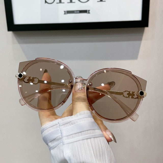 Sunglasses Personality Face Small Female Elegant Street Shooting Tide Bungee Beach Sunglasses