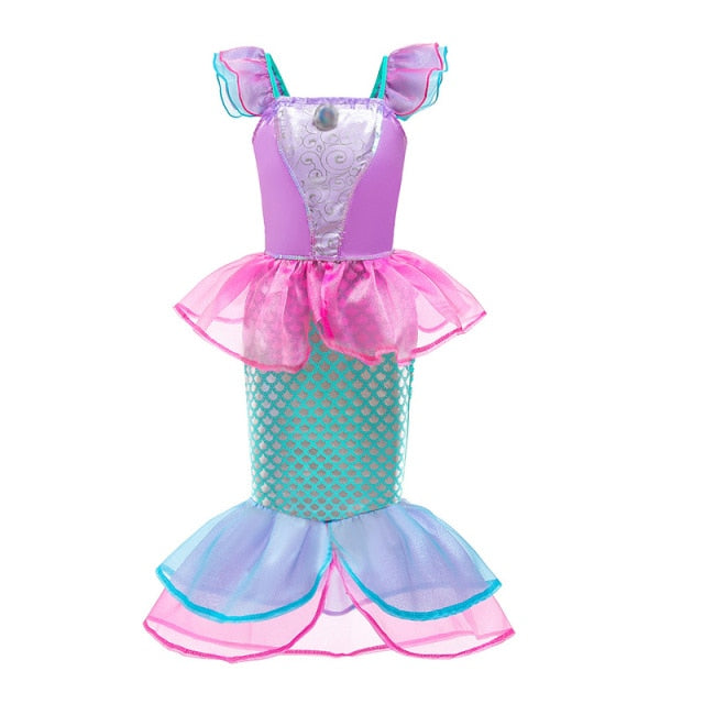 Girls Little Mermaid Dress Up Outfit Kids Halloween Princess Costume C Girls Little Mermaid Dress Up Outfit Kids Halloween Princess Costume C