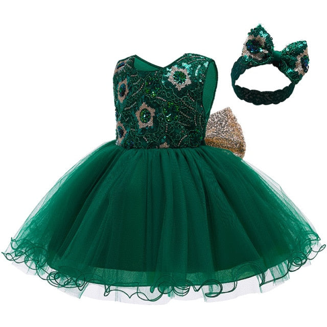 New Year Costume For Kids Baby Ball Gown Birthday Party Wedding Clothes Tutu Princess Dresses For Girls Children Vestido 0-5 Age