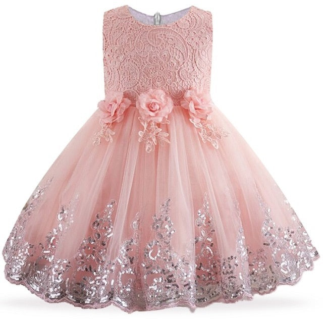 New Year Costume For Kids Baby Ball Gown Birthday Party Wedding Clothes Tutu Princess Dresses For Girls Children Vestido 0-5 Age