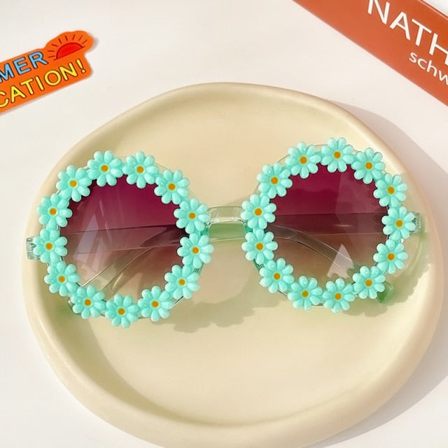 Kids Sunglasses Children Round Flower Sunglasses Girls Boys Baby Sport Shades Glasses UV400 Outdoor Sun Protection Eyewear