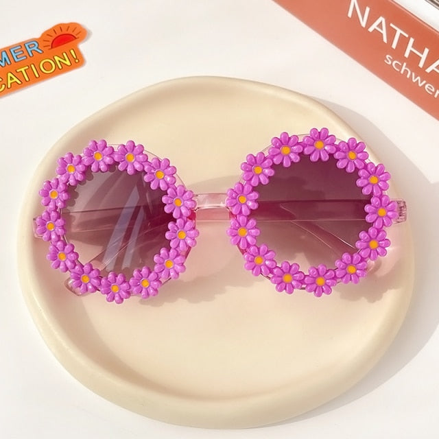 Kids Sunglasses Children Round Flower Sunglasses Girls Boys Baby Sport Shades Glasses UV400 Outdoor Sun Protection Eyewear