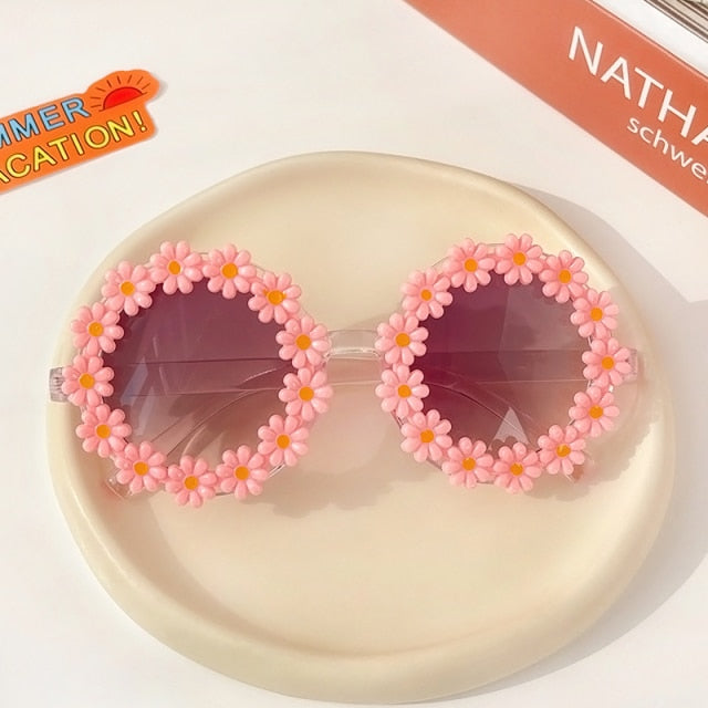 Kids Sunglasses Children Round Flower Sunglasses Girls Boys Baby Sport Shades Glasses UV400 Outdoor Sun Protection Eyewear
