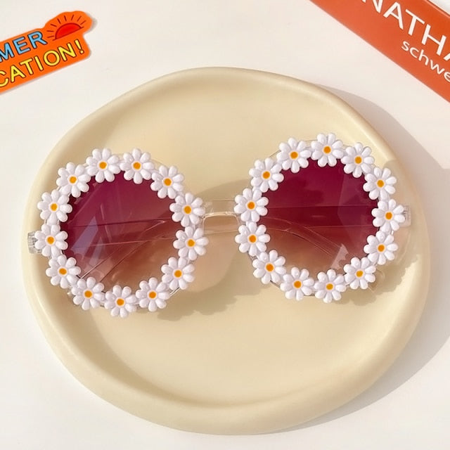 Kids Sunglasses Children Round Flower Sunglasses Girls Boys Baby Sport Shades Glasses UV400 Outdoor Sun Protection Eyewear