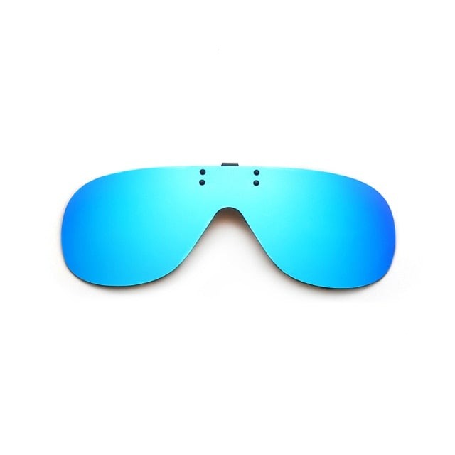 Rimless Flip Up Clip On Sunglasses Men Driving UV400 Polarized Mirror Blue Lens Fishing Big Size Fancy Design Eyeglasses