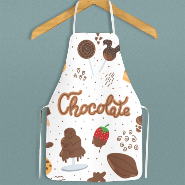 Hamburger and Sweet Food Printed Apron Waterproof Oil-proof For Femme Men Wipeable Household Tablier Cuisine Baking Accessory