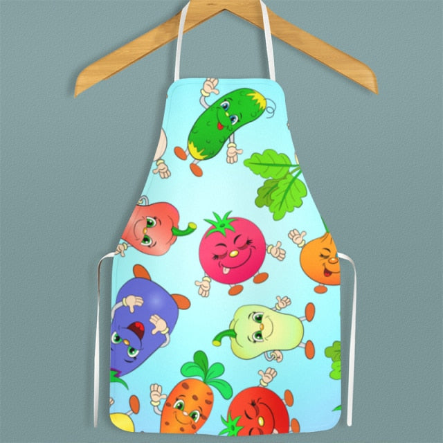 Hamburger and Sweet Food Printed Apron Waterproof Oil-proof For Femme Men Wipeable Household Tablier Cuisine Baking Accessory