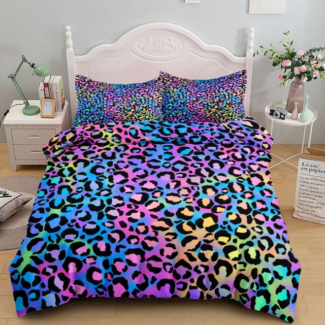 Leopard Pattern Bedding Set Single Twin Double Queen King Cal King Size Bed Linen Set