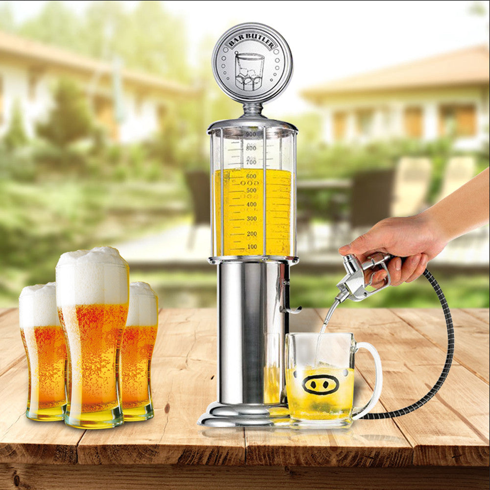 Mini Beer Dispenser Machine Drinking Vessels Double Gun Pump with Transparent Layer Design Gas Station Bar for Drinking Wine