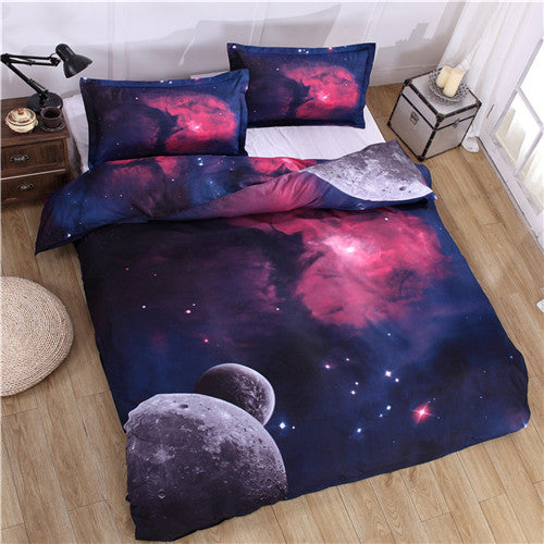 3D Nebala Outer Space Star Galaxy Bedding Set 2 or 3 or 4 pcs Polyester Cotton Duvet Cover Flat Sheet Pillowcase Queen Twin Size