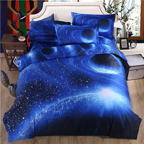 3D Nebala Outer Space Star Galaxy Bedding Set 2 or 3 or 4 pcs Polyester Cotton Duvet Cover Flat Sheet Pillowcase Queen Twin Size