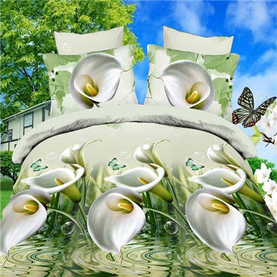 3d Bedding Sets Leopard Printed Queen Size 4Pcs Bedclothes Pillowcases Bed Sheet Duvet Cover Set.