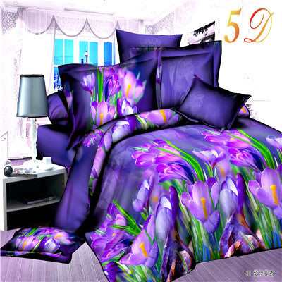 3d Bedding Sets Leopard Printed Queen Size 4Pcs Bedclothes Pillowcases Bed Sheet Duvet Cover Set.