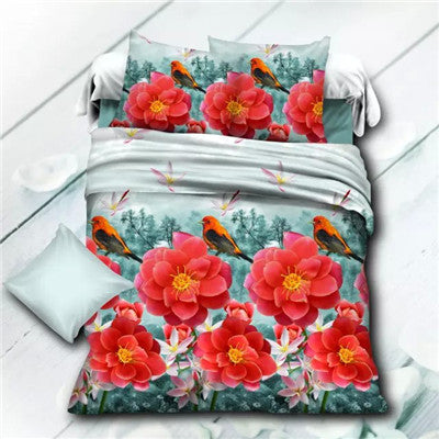 3d Bedding Sets Leopard Printed Queen Size 4Pcs Bedclothes Pillowcases Bed Sheet Duvet Cover Set.