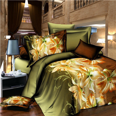 3d Bedding Sets Leopard Printed Queen Size 4Pcs Bedclothes Pillowcases Bed Sheet Duvet Cover Set.