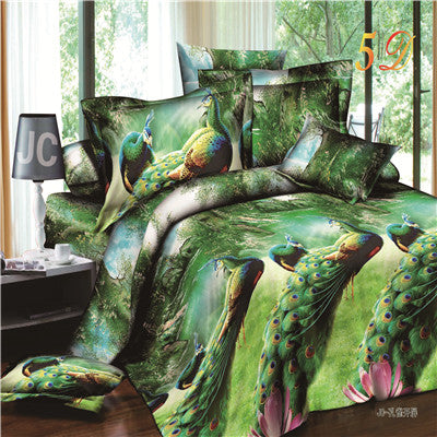 3d Bedding Sets Leopard Printed Queen Size 4Pcs Bedclothes Pillowcases Bed Sheet Duvet Cover Set.