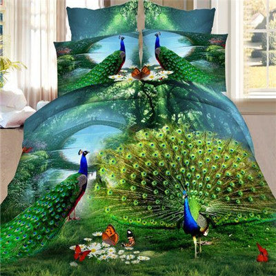 3d Bedding Sets Leopard Printed Queen Size 4Pcs Bedclothes Pillowcases Bed Sheet Duvet Cover Set.